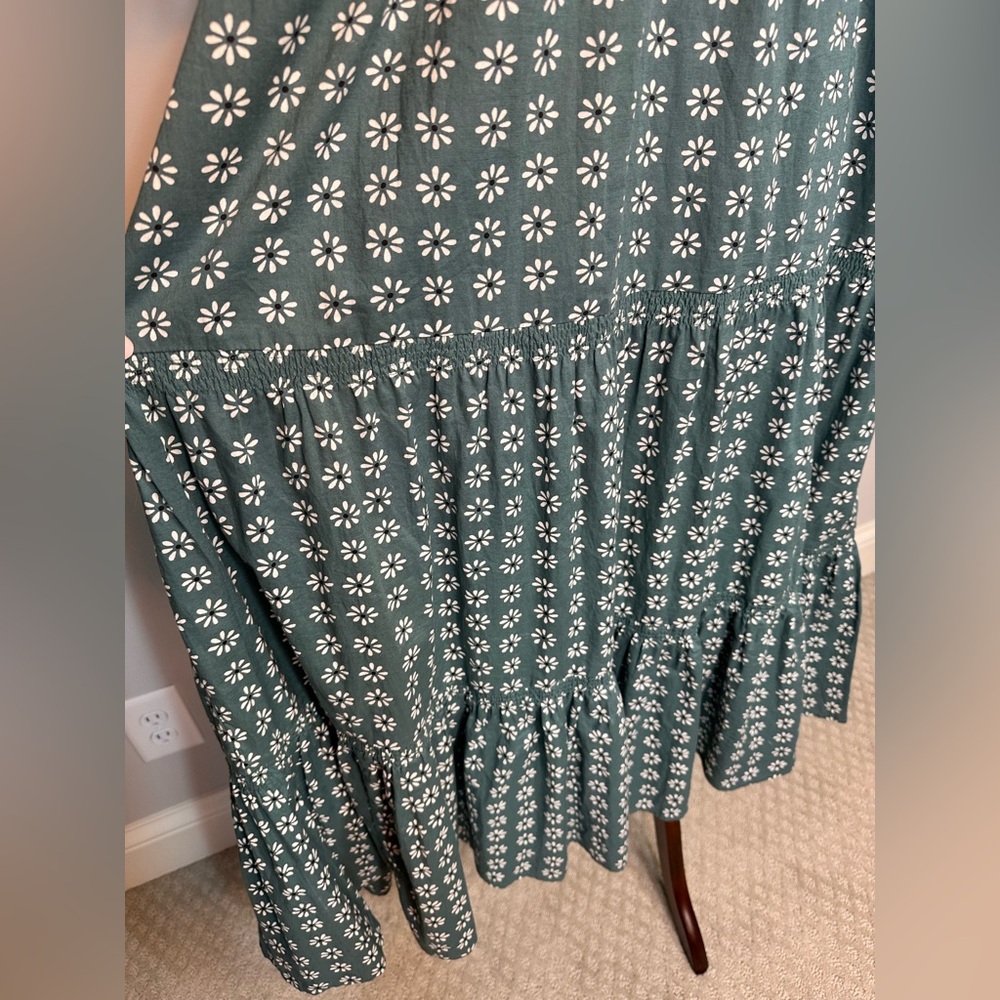 Sz 3 or L The Great green Dakota Midi Dress Floral Printed Puff Sleeve Cotton - Picture 5 of 13